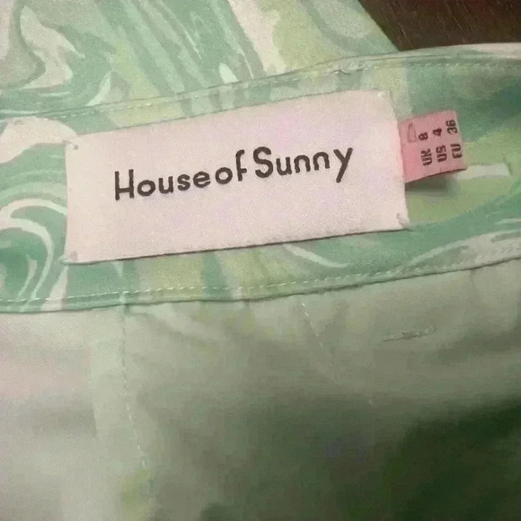 House of Sunny Paradise Pants 4 Hip Mod Wide Leg Pant Green from UK - Picture 6 of 8